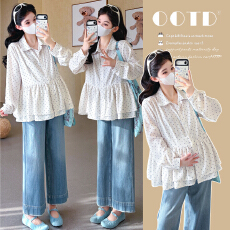 批发实拍2026春夏新款波点甜美衬衣小清新长袖娃娃领设计感<b class='q'>百搭</b>上衣