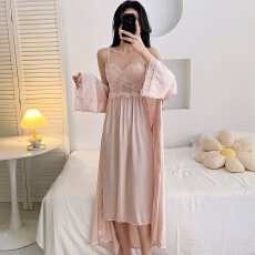 批发腾升带胸垫吊带<b class='q'>睡裙</b><b class='q'>性感</b>休闲家居服春夏季冰雪丝睡袍女装简约