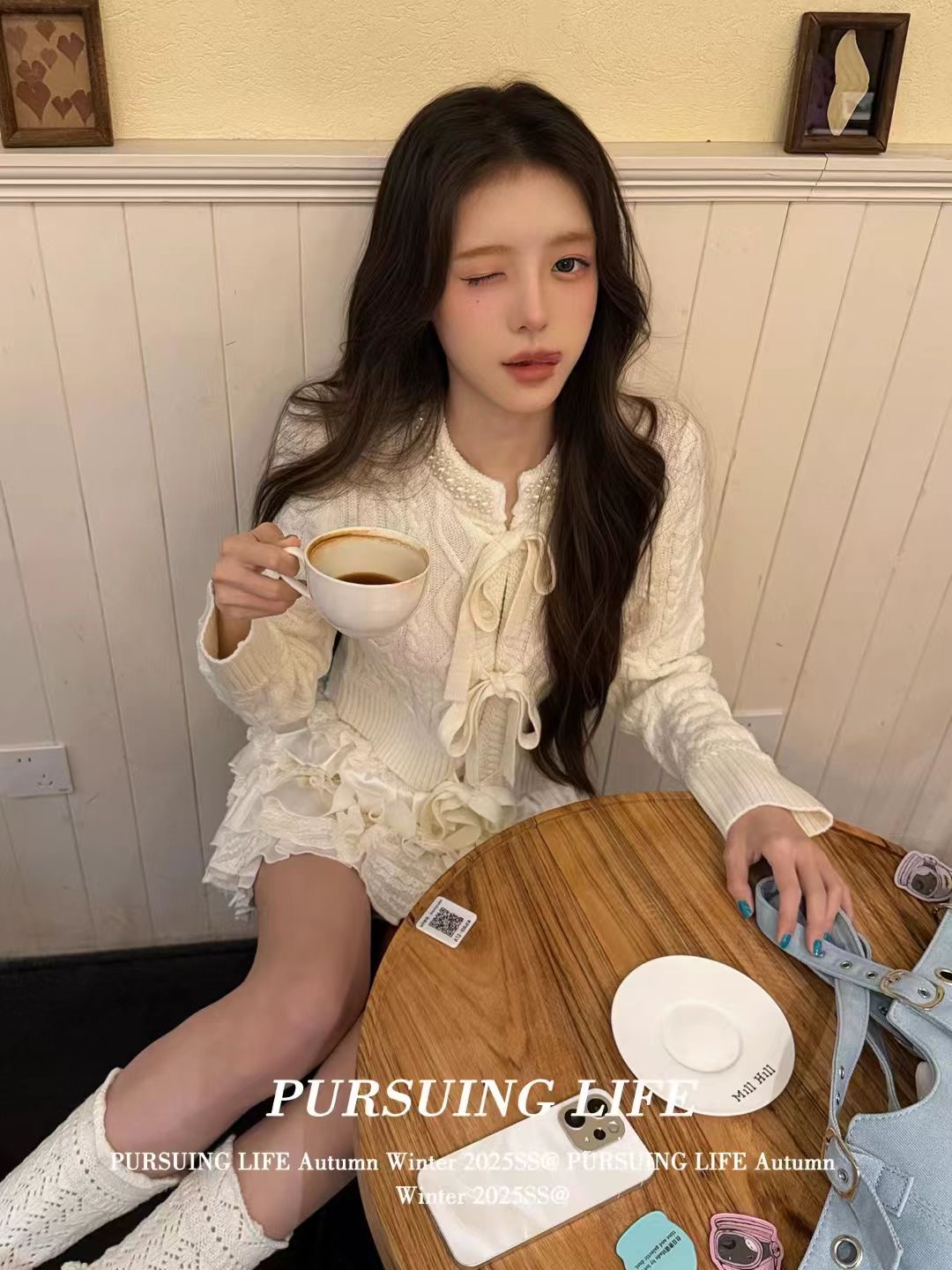 작은 샤넬 스타일 니트 오픈 가디건 여성 가을 겨울 착용 가져 가라. 나비 넥타이 스웨터 코트 고급 센스 빛 럭셔리 품격 맨위