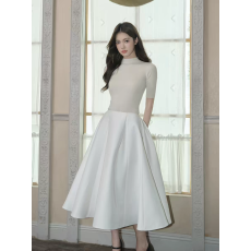 批发avenement/半高领针织打底衫羊毛混纺弹力半袖内搭套头上衣女秋冬