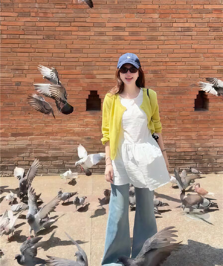 실사 둘째 머리카락 한국 스타일 루즈핏 민소매 자수 조끼 스커트 스택 착용 라운드 넥 니트 오픈 가디건 투피스 세트