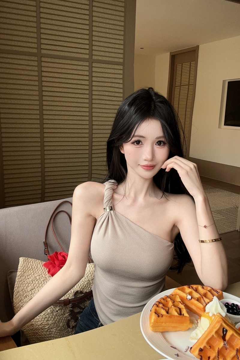 실사 정가 여름 핫걸 비틀림 디자인 센스 금속 버클 튜브탑 다용도 맨위 조끼