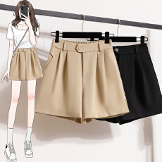 批发实拍大码<b class='q'>女</b>装胖MM2026夏季新款高腰显瘦A字松紧腰休闲<b class='q'>西装</b>短裤