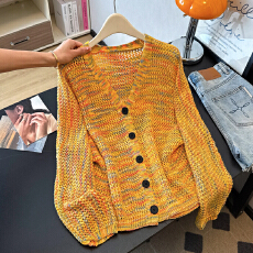 批发实拍<b class='q'>大码</b>慵懒洋气镂空透视感针织夏季防晒百搭显瘦上衣开衫空调衣