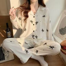 小叮当甜美可爱韩版卡通春秋款少女睡衣休闲夏家居服套装