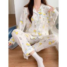 小叮当甜美可爱韩版卡通春秋款少女睡衣休闲夏家居服套装