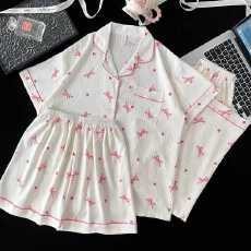 批发小叮当云朵棉<b class='q'>韩版</b>少女甜美可爱长袖夏睡衣女春秋三件套家居服套<b class='q'>装</b>