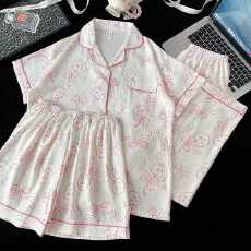 批发小叮当云朵棉<b class='q'>韩版</b>少女甜美可爱长袖夏睡衣女春秋三件套家居服套<b class='q'>装</b>