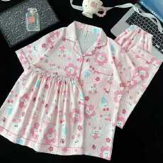 批发小叮当云朵棉<b class='q'>韩版</b>少女甜美可爱长袖夏睡衣女春秋三件套家居服套<b class='q'>装</b>