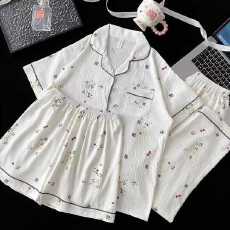 批发小叮当云朵棉<b class='q'>韩版</b>少女甜美可爱长袖夏睡衣女春秋三件套家居服套<b class='q'>装</b>