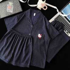 批发小叮当云朵棉<b class='q'>韩版</b>少女甜美可爱长袖夏睡衣女春秋三件套家居服套<b class='q'>装</b>