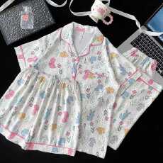 批发小叮当云朵棉<b class='q'>韩版</b>少女甜美可爱长袖夏睡衣女春秋三件套家居服套<b class='q'>装</b>