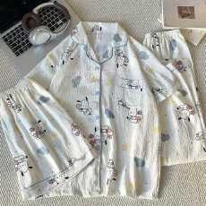 批发小叮当云朵棉<b class='q'>韩版</b>少女甜美可爱长袖夏睡衣女春秋三件套家居服套<b class='q'>装</b>