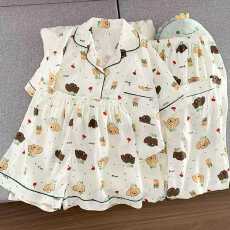 批发小叮当云朵棉<b class='q'>韩版</b>少女甜美可爱长袖夏睡衣女春秋三件套家居服套<b class='q'>装</b>