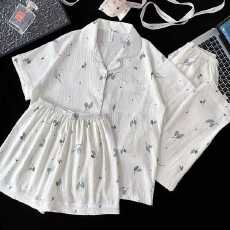 批发小叮当云朵棉<b class='q'>韩版</b>少女甜美可爱长袖夏睡衣女春秋三件套家居服套<b class='q'>装</b>