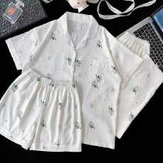 批发小叮当云朵棉<b class='q'>韩版</b>少女甜美可爱长袖夏睡衣女春秋三件套家居服套<b class='q'>装</b>