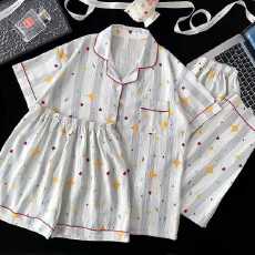 批发小叮当云朵棉<b class='q'>韩版</b>少女甜美可爱长袖夏睡衣女春秋三件套家居服套<b class='q'>装</b>