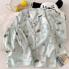 批发小叮当云朵棉韩版少女甜美<b class='q'>可爱</b>长袖夏<b class='q'>睡衣</b>女春秋三件套家居服套装