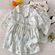 批发小叮当云朵棉韩版少女甜美<b class='q'>可爱</b>长袖夏<b class='q'>睡衣</b>女春秋三件套家居服套装