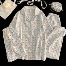 批发小叮当云朵棉韩版少女甜美<b class='q'>可爱</b>长袖夏<b class='q'>睡衣</b>女春秋三件套家居服套装