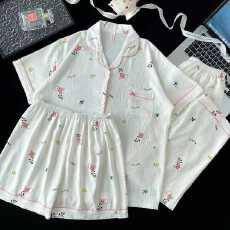 批发小叮当云朵棉韩版少女甜美<b class='q'>可爱</b>长袖夏<b class='q'>睡衣</b>女春秋三件套家居服套装