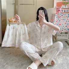 批发小叮当云朵棉韩版少女甜美<b class='q'>可爱</b>长袖夏<b class='q'>睡衣</b>女春秋三件套家居服套装