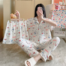 批发小叮当云朵棉韩版少女甜美<b class='q'>可爱</b>长袖夏<b class='q'>睡衣</b>女春秋三件套家居服套装