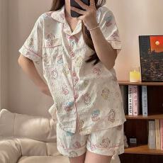 批发小叮当云朵棉韩版少女甜美<b class='q'>可爱</b>短袖短裤卡通夏季<b class='q'>睡衣</b>女家居服套装