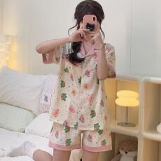 批发小叮当云朵棉韩版少女甜美<b class='q'>可爱</b>短袖短裤卡通夏季<b class='q'>睡衣</b>女家居服套装