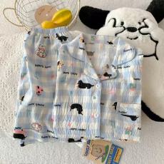 批发小叮当云朵棉韩版少女甜美<b class='q'>可爱</b>短袖短裤卡通夏季<b class='q'>睡衣</b>女家居服套装