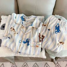 小叮当云朵棉韩版少女甜美可爱短袖短裤卡通夏季睡衣女家居服套装