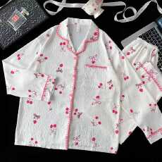 批发小叮当云朵棉韩版少女甜美可爱<b class='q'>长袖</b>长裤卡通春秋睡衣女家居服套装