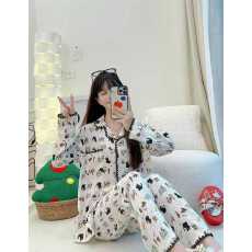 批发小叮当云朵棉韩版少女甜美可爱<b class='q'>长袖</b>长裤卡通春秋睡衣女家居服套装