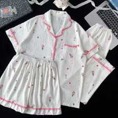 批发小叮当云朵棉夏韩版少女甜美可爱短袖长裤春秋睡衣女家居服套装