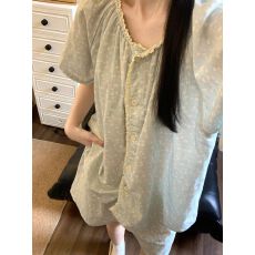 小叮当碎花睡衣夏季2026新款蕾丝甜美花边短袖套装家居服ins风