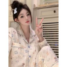 批发小叮当云朵棉长袖长<b class='q'>裤</b><b class='q'>韩版</b>少女甜美可爱卡通春秋睡衣女家居服套<b class='q'>装</b>