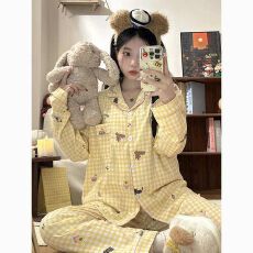 批发小叮当云朵棉长袖长<b class='q'>裤</b><b class='q'>韩版</b>少女甜美可爱卡通春秋睡衣女家居服套<b class='q'>装</b>