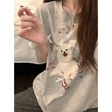 小叮当卡通短袖长裤睡衣女春秋甜美套头居家服外穿套装