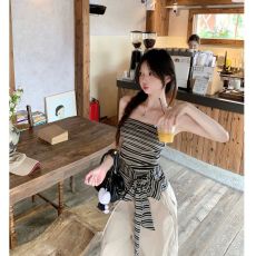 批发MR【色织条】辣妹性感条纹抹胸背心女<b class='q'>夏</b>季纯欲风裹胸内搭上衣外穿