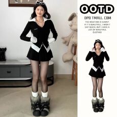 批发MR【原版做法】韩系polo撞色<b class='q'>打底衫</b>女秋<b class='q'>修身</b>显瘦设计感休闲上衣潮