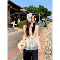 批发MR【原版做法】不规则抹胸小背心女<b class='q'>夏</b>季蝴蝶结绑带短款外穿上衣