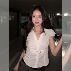 批发MR【原版色织条】蕾丝拼接白色polo领<b class='q'>短袖</b>女夏<b class='q'>修身</b>收腰气质衬衣