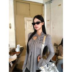 批发MR【<b class='q'>莫代尔</b>人棉】长袖<b class='q'>t</b><b class='q'>恤</b>女秋打底衫灰色高级感巨好看设计感上衣