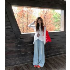 批发MR【天丝<b class='q'>亚麻</b>】不规则白色薄款长T女夏防晒罩衫小个子修身上衣