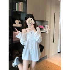 批发MR【<b class='q'>亚麻</b>棉】十字架蕾丝刺绣T恤女白色薄款微透防晒罩衫宽松上衣