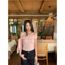 批发MR【原版蕾丝+内里】肌理绑带抹胸雪纺衫<b class='q'>夏</b>甜美百搭修身显瘦上衣