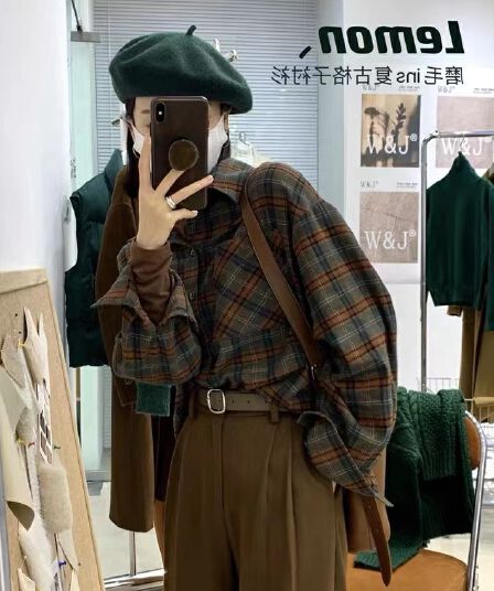 한 부서 달콤함 파란색 체크무늬 학원 스타일 요정 드레스 세트 조립 목도리