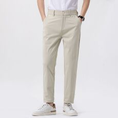 批发实拍2025夏季新款<b class='q'>男士</b>轻商务休闲裤修身百搭弹力九分简约小<b class='q'>西裤</b>