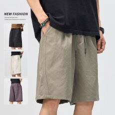 批发2025夏季新款潮牌速干工装休闲短裤男宽松百搭拼接结构款五分裤潮