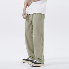 批发2025夏季新款垂感莱赛尔弹力面料休闲裤男宽松舒适顺滑直筒长裤